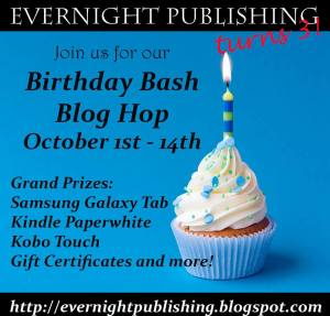Evernight 3rd bday blog hop button - click to go to EvernightPublishing.com Evernight 3rd bday blog hop button - click to go to EvernightPublishing.com